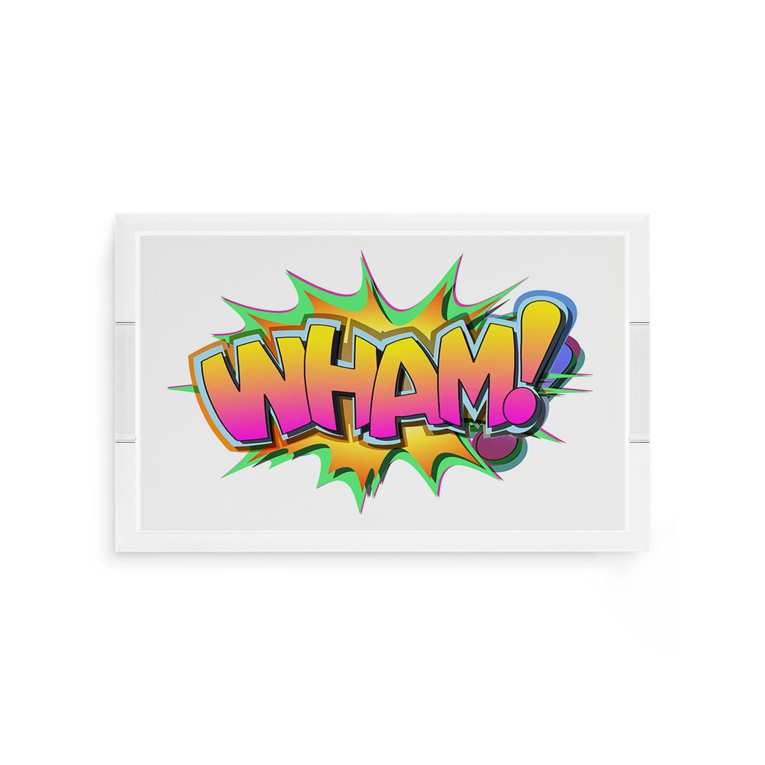Wham Yellow Pink Graffiti Street Art 12.5X7.75 Acrylic Tray - nicolettemayer.com
