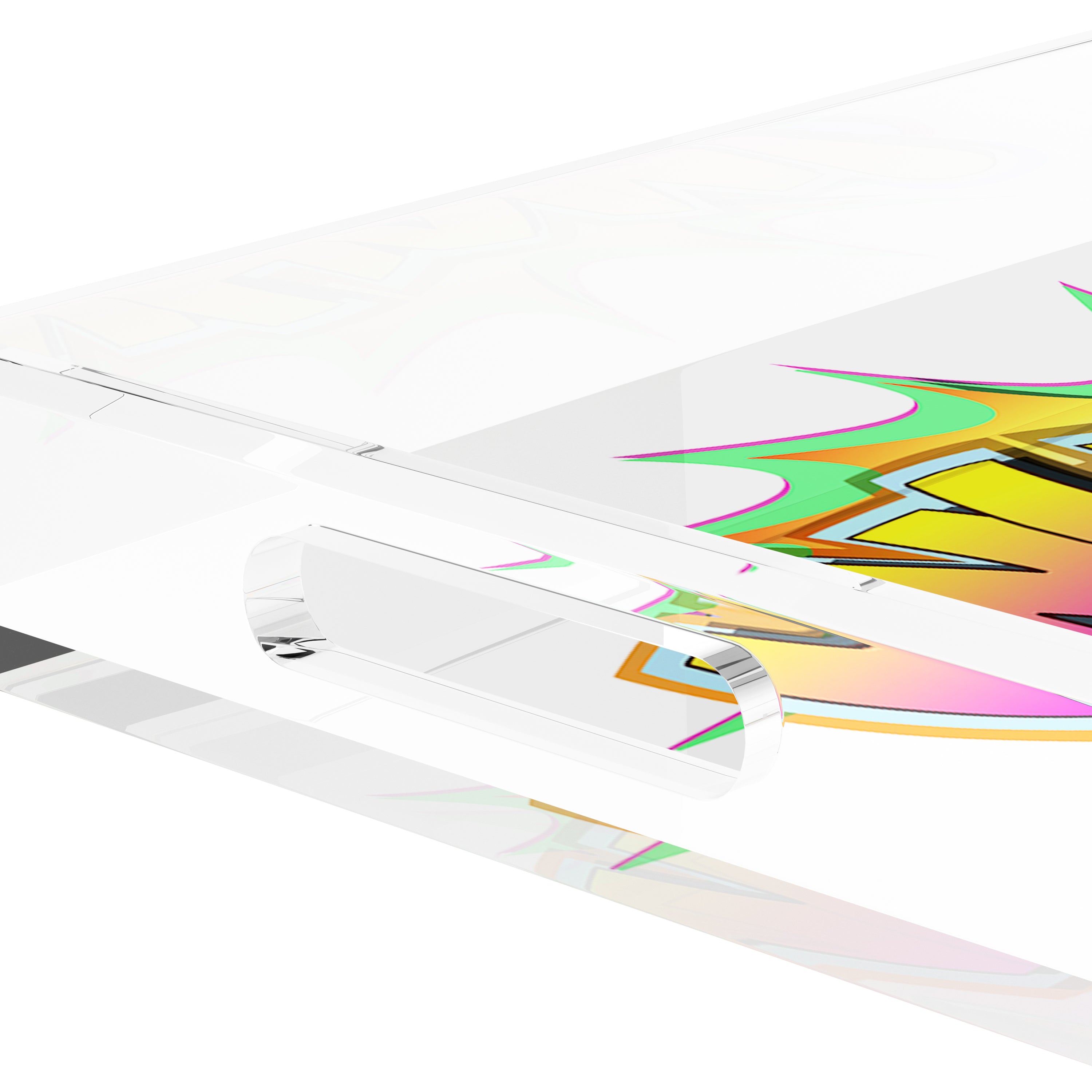 Wham Yellow Pink Graffiti Street Art 12.5X7.75 Acrylic Tray - nicolettemayer.com
