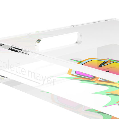 Wham Yellow Pink Acrylic Decorative Tray, 12.5 x 7.75 in. by Nicolette Mayer 