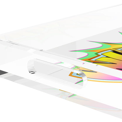 Wham Yellow Pink Graffiti Street Art 22.5X14.5 Acrylic Tray - nicolettemayer.com
