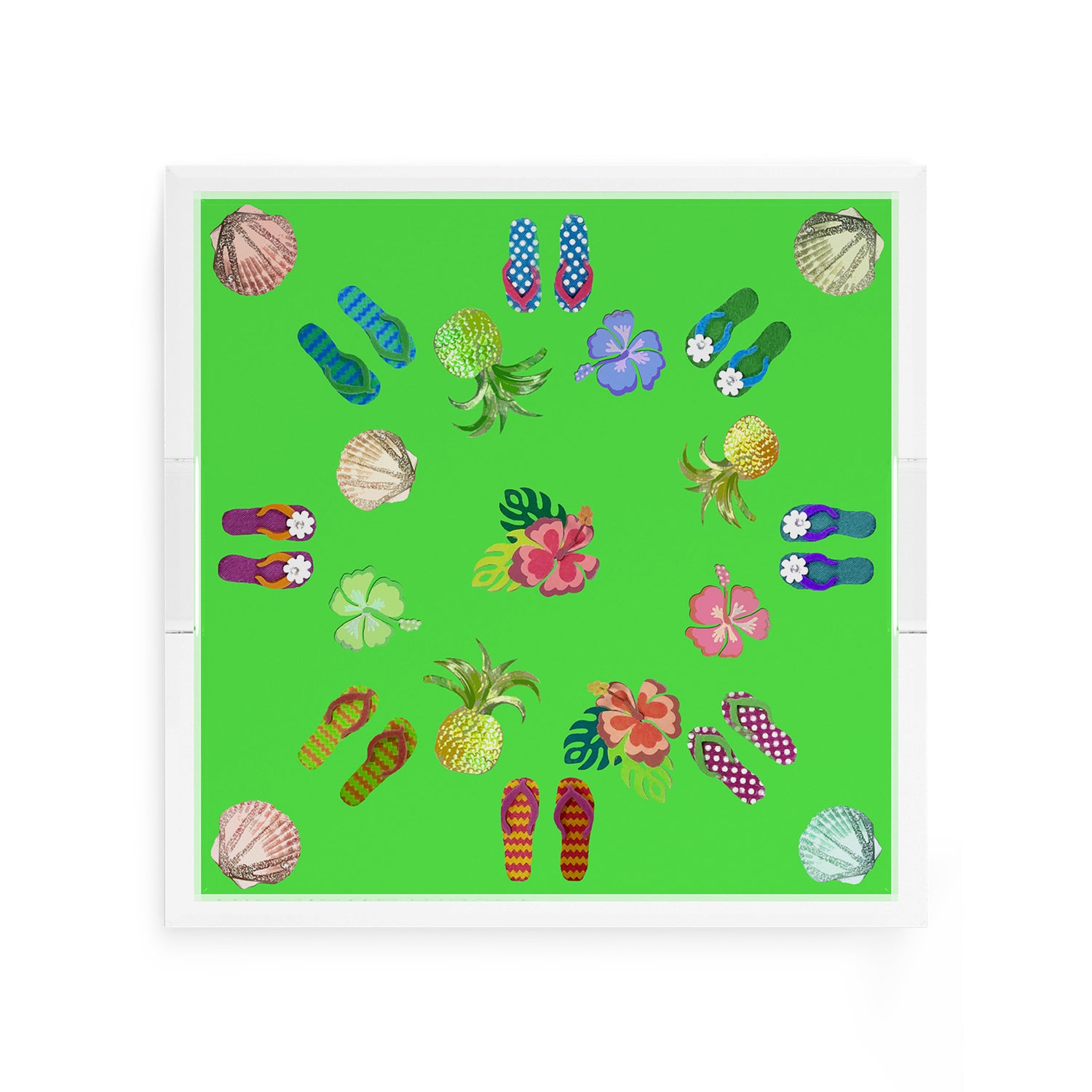 Winter in Florida Bright Green 12X12 Acrylic Tray - nicolettemayer.com
