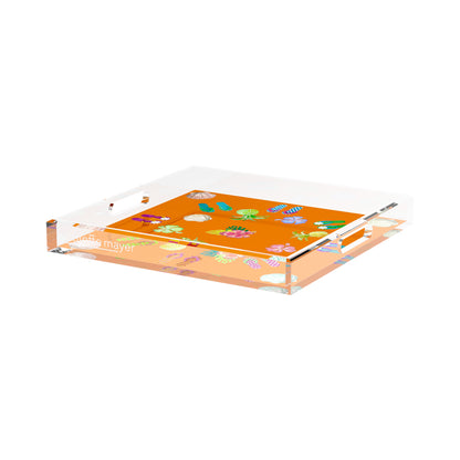 Winter in Florida Orange 15X15 Acrylic Tray - nicolettemayer.com
