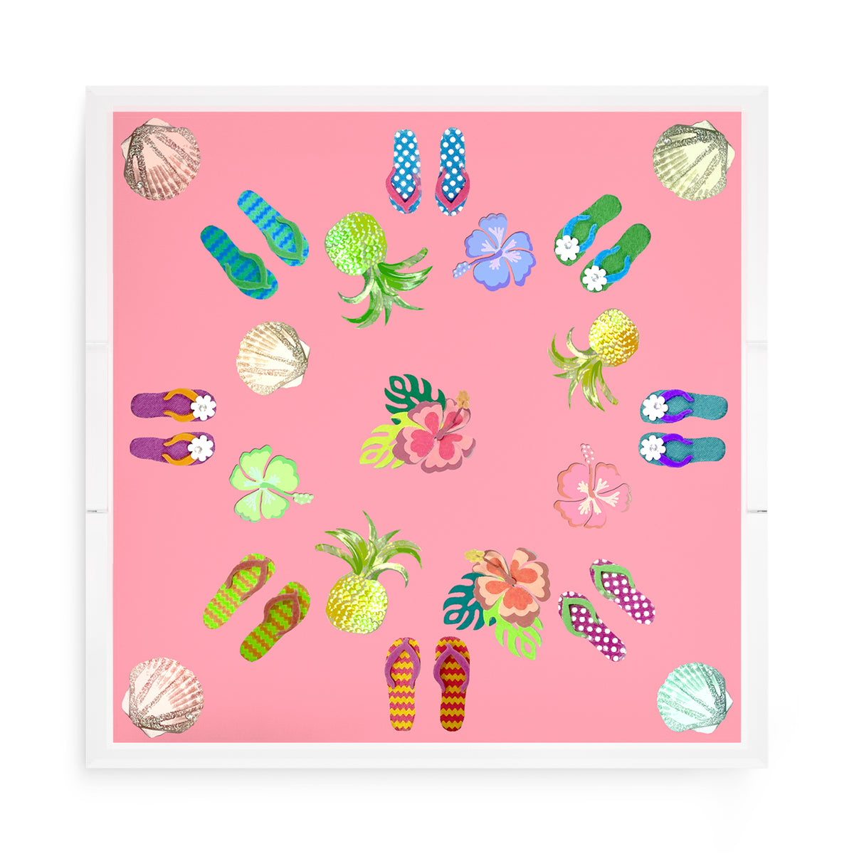 Winter in Florida Pink Acrylic Decorative Tray, 15 x 15 in. by Nicolette Mayer 