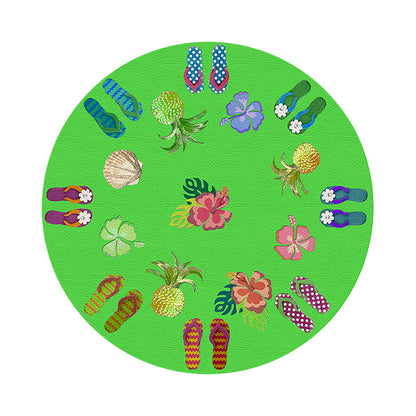 Winter In Florida Bright Green 16&quot; Round Pebble Placemat Set of 4 - nicolettemayer.com
