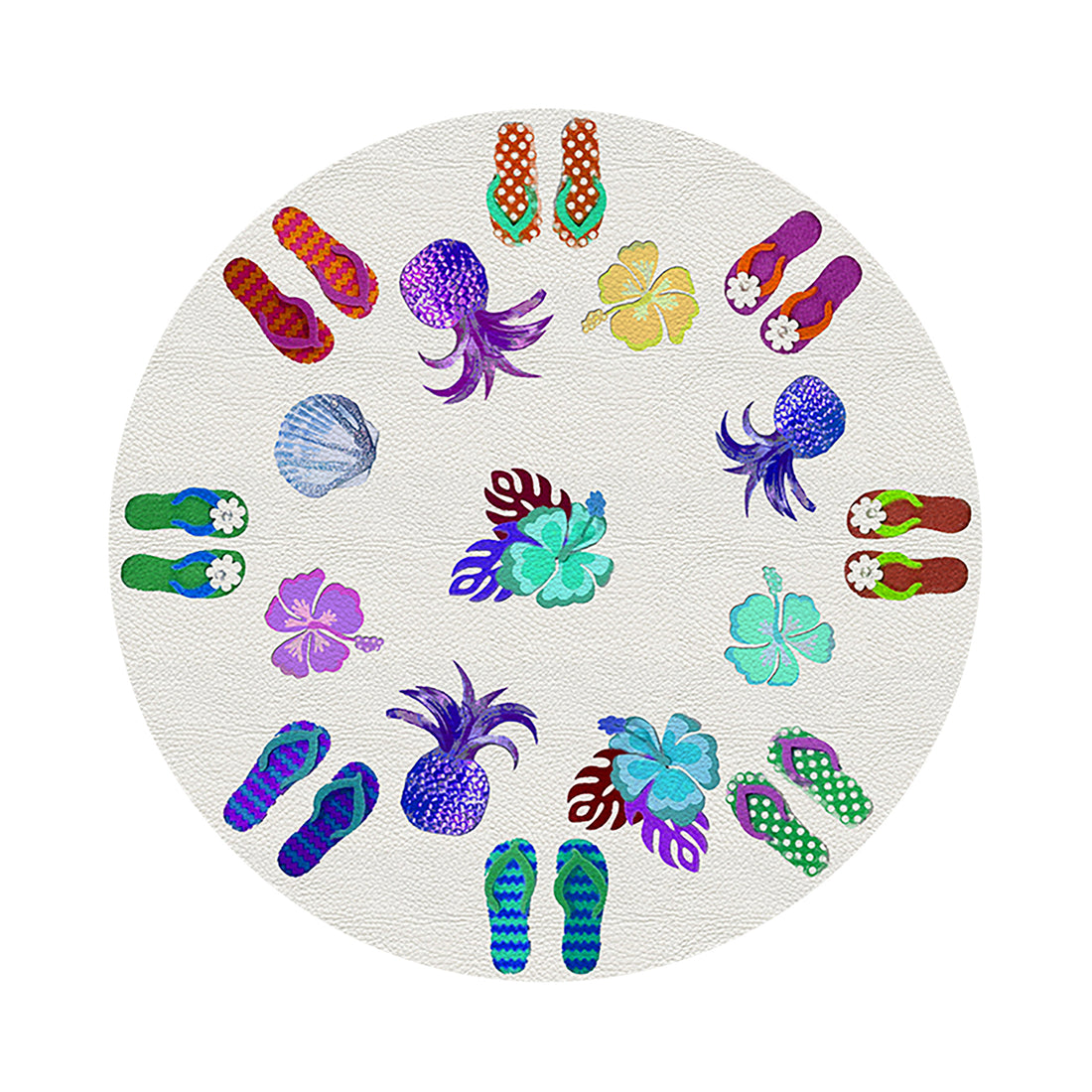 Winter In Florida Colorful 16" Round Pebble Placemats, Set of 4 - nicolettemayer.com