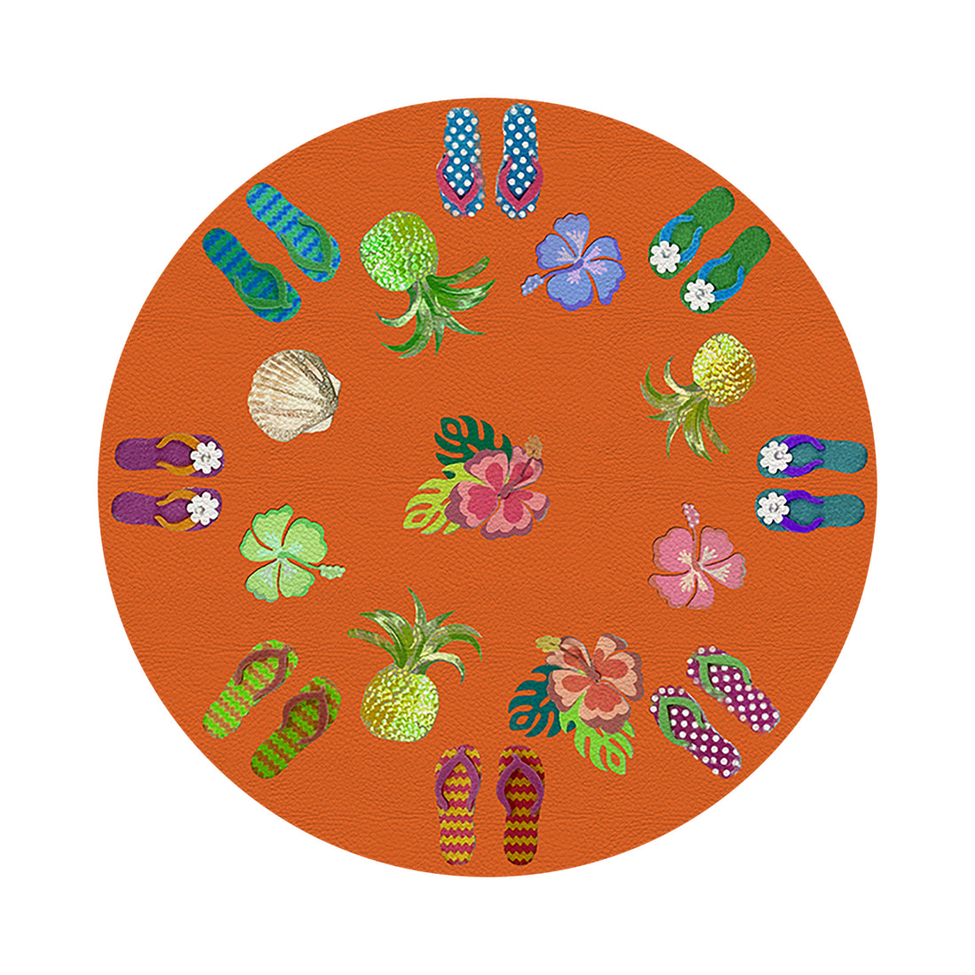 Winter In Florida Orange 16&quot; Round Pebble Placemat Set of 4 - nicolettemayer.com