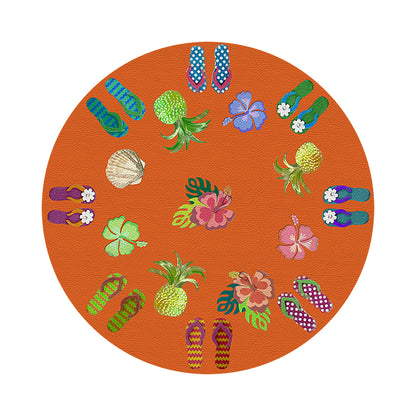Winter In Florida Orange 16&quot; Round Pebble Placemats, Set of 4 - nicolettemayer.com
