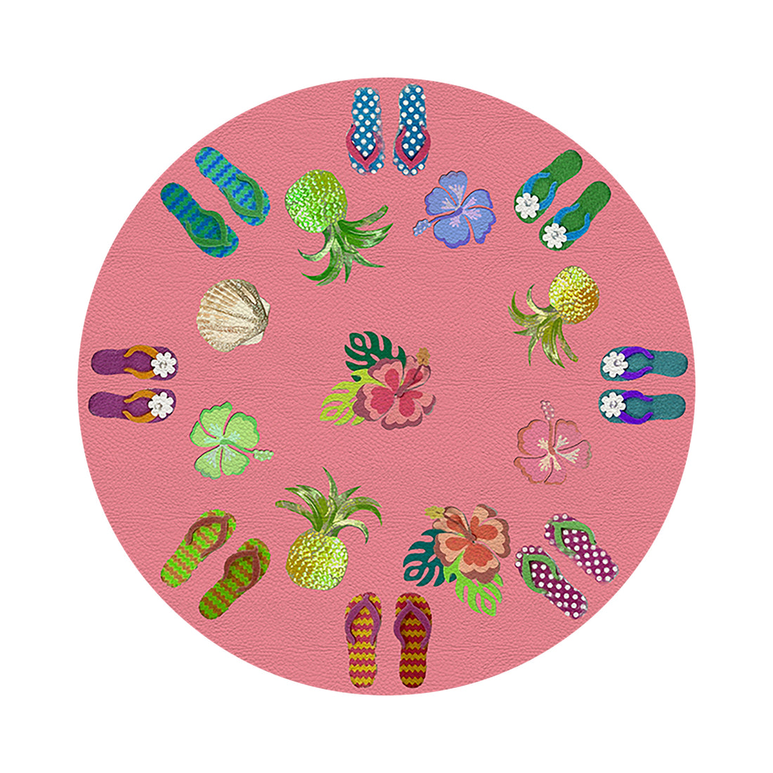 Winter In Florida Pink 16&quot; Round Pebble Placemat Set of 4 - nicolettemayer.com