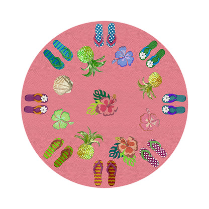 Winter In Florida Pink 16&quot; Round Pebble Placemats, Set of 4 - nicolettemayer.com
