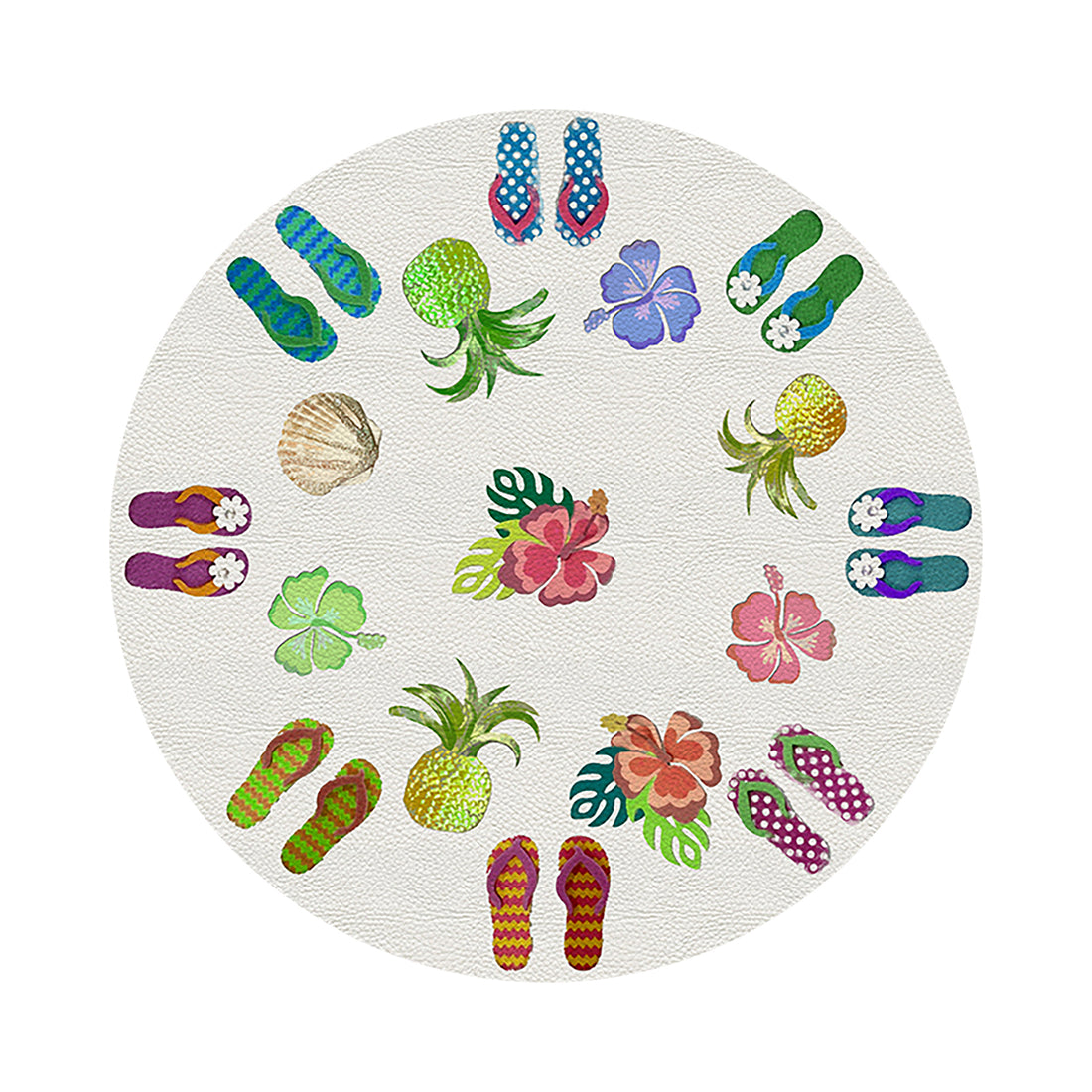 Winter In Florida White 16" Round Pebble Placemats, Set of 4 - nicolettemayer.com