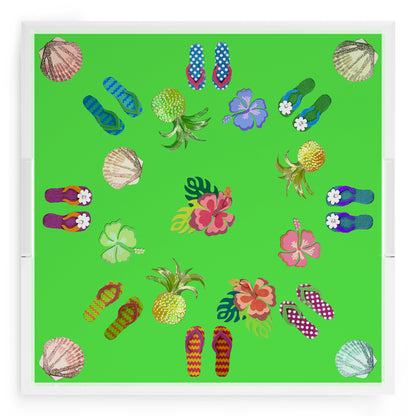 Winter in Florida Bright Green 18X18 Acrylic Tray - nicolettemayer.com
