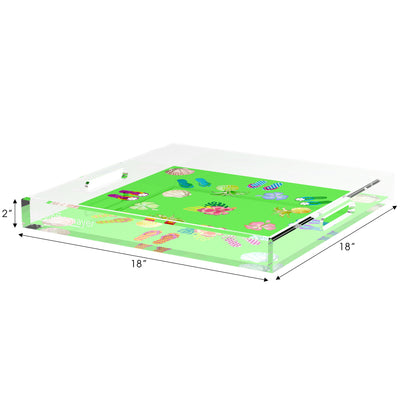 Winter in Florida Bright Green 18X18 Acrylic Tray - nicolettemayer.com
