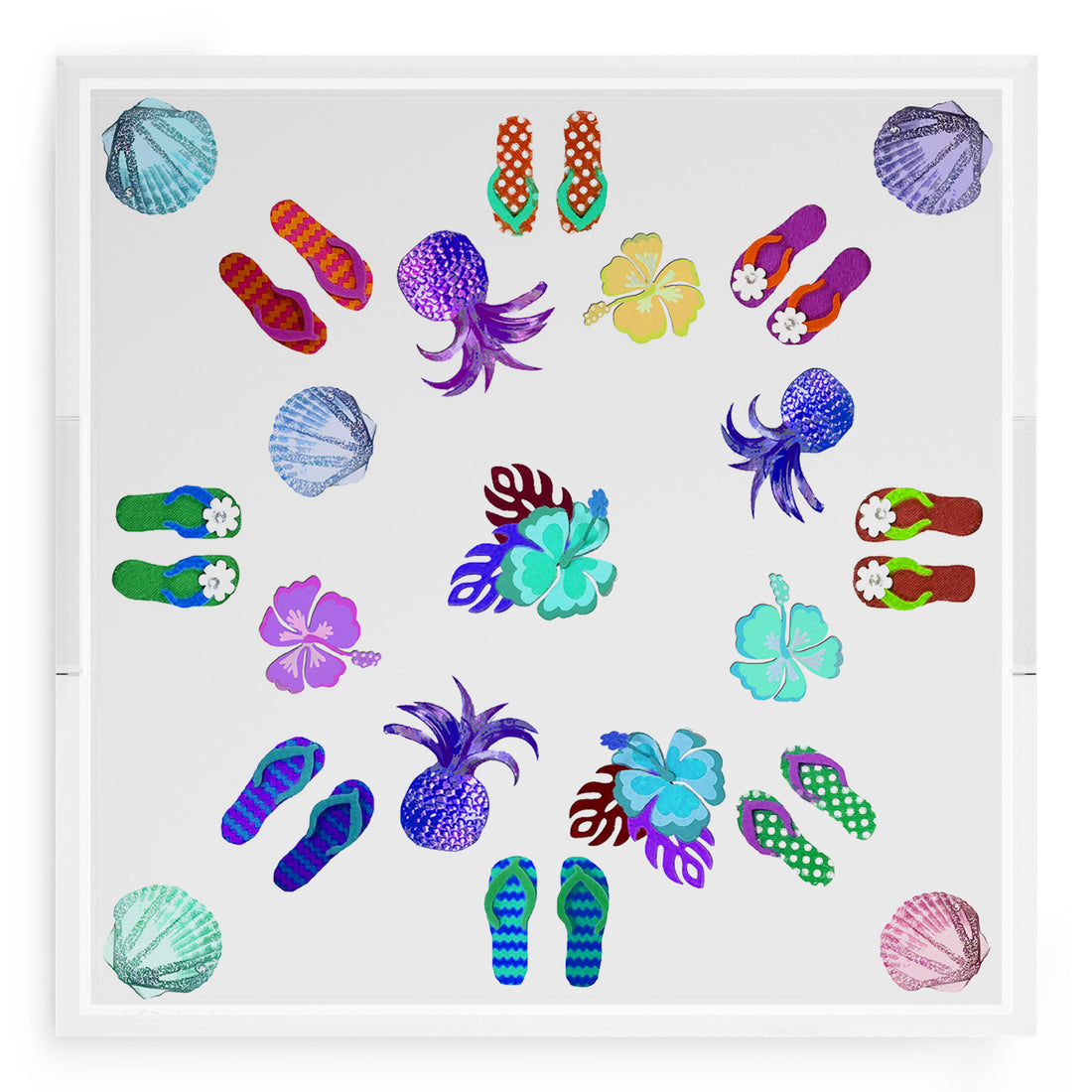 Winter in Florida Colorful 18X18 Acrylic Tray - nicolettemayer.com
