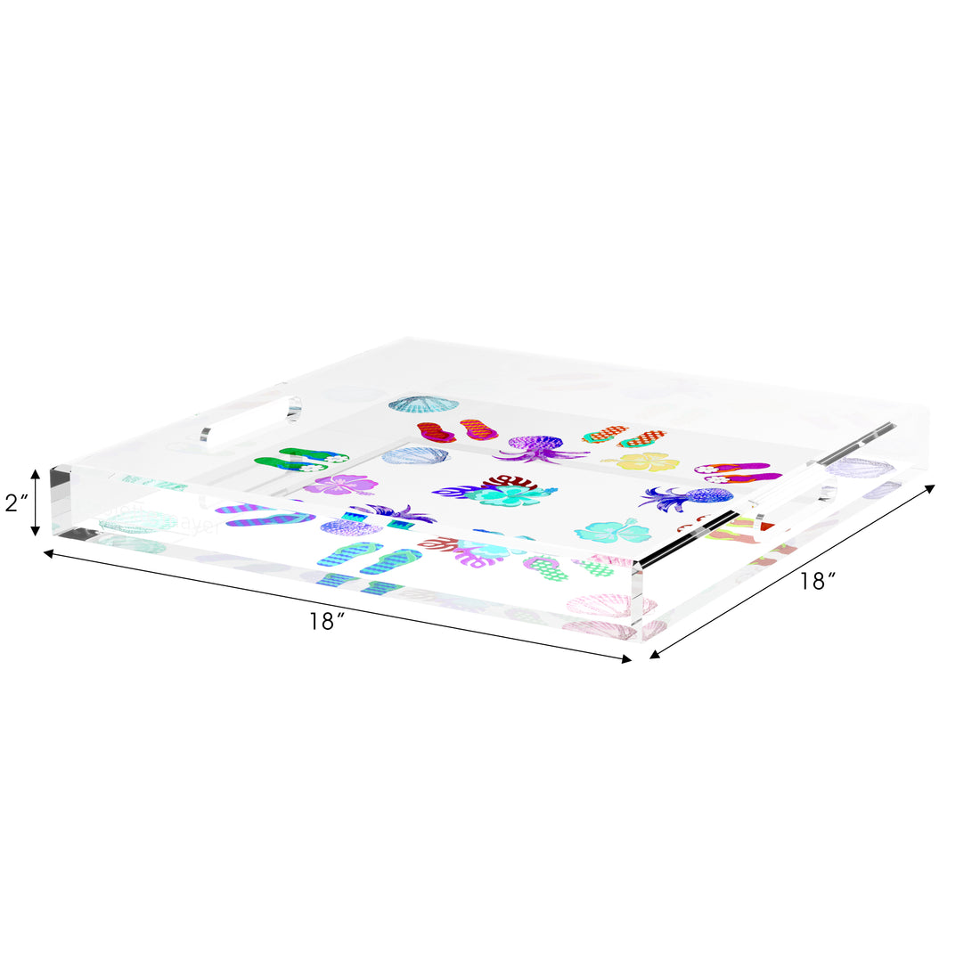 Winter in Florida Colorful 18X18 Acrylic Tray - nicolettemayer.com
