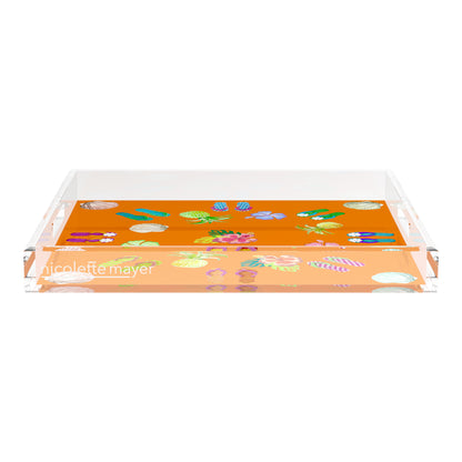 Winter in Florida Orange 18X18 Acrylic Tray - nicolettemayer.com
