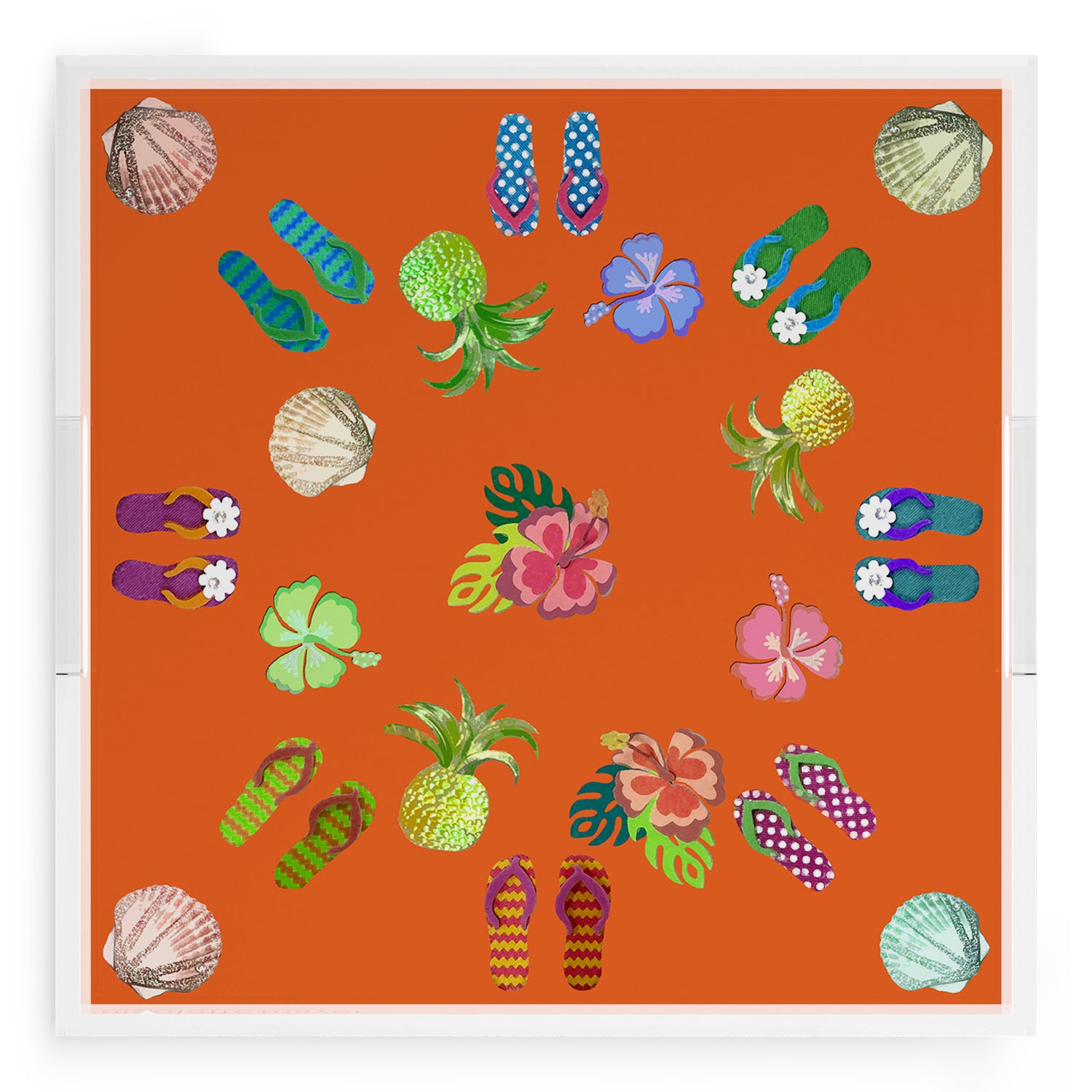Winter in Florida Orange 18X18 Acrylic Tray - nicolettemayer.com
