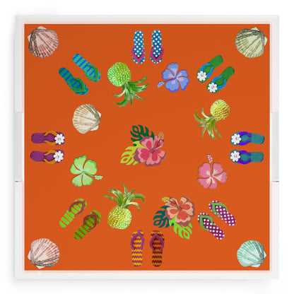 Winter in Florida Orange 18X18 Acrylic Tray - nicolettemayer.com
