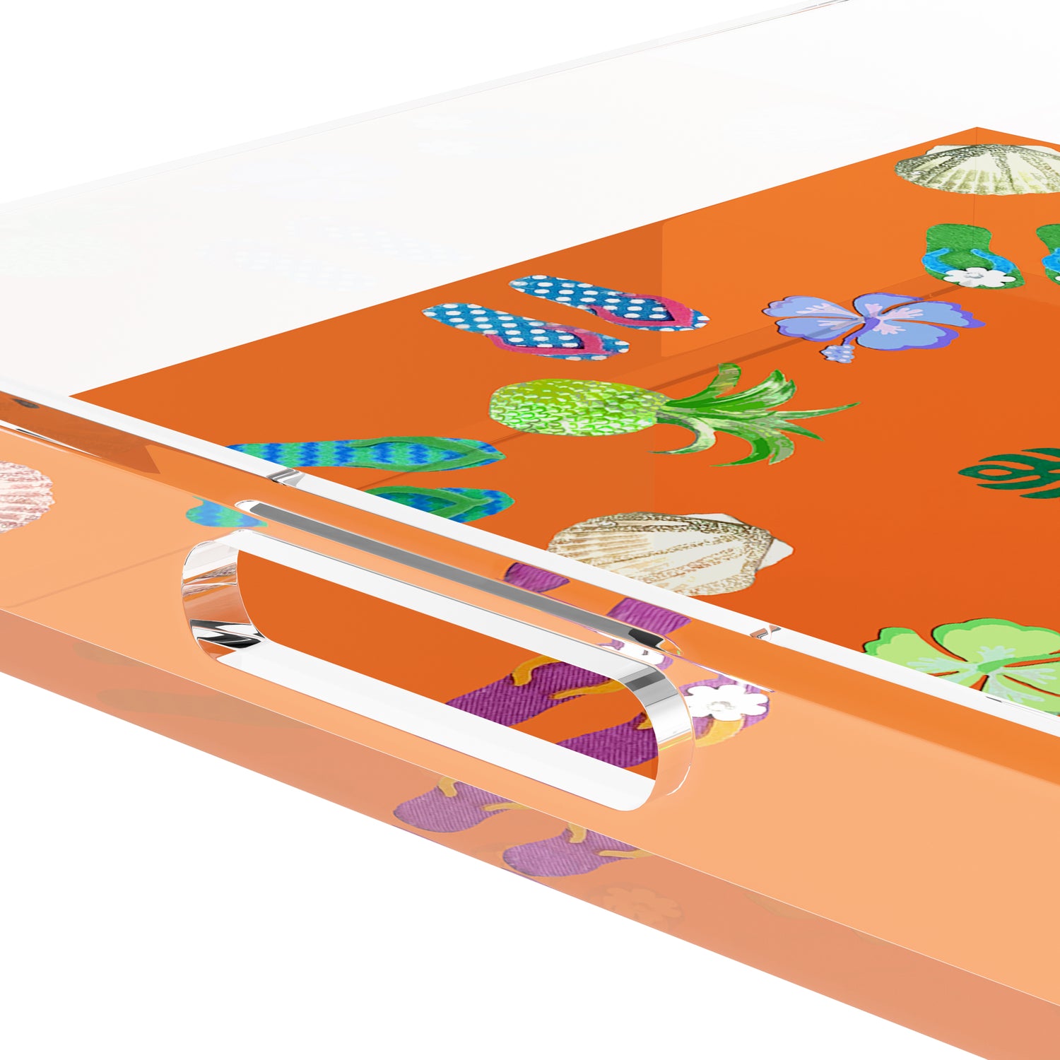 Winter in Florida Orange 18X18 Acrylic Tray - nicolettemayer.com
