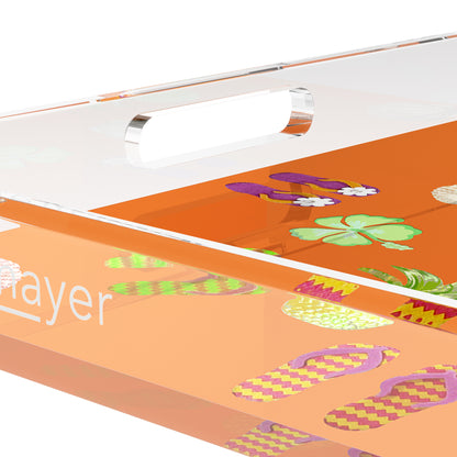 Winter in Florida Orange 18X18 Acrylic Tray - nicolettemayer.com

