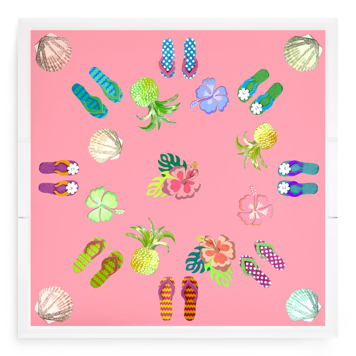 Winter in Florida Pink Acrylic Decorative Tray, 18 x 18 in. by Nicolette Mayer 