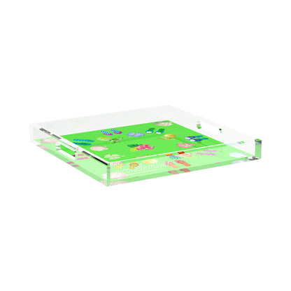 Winter in Florida Bright Green 15X15 Acrylic Tray - nicolettemayer.com
