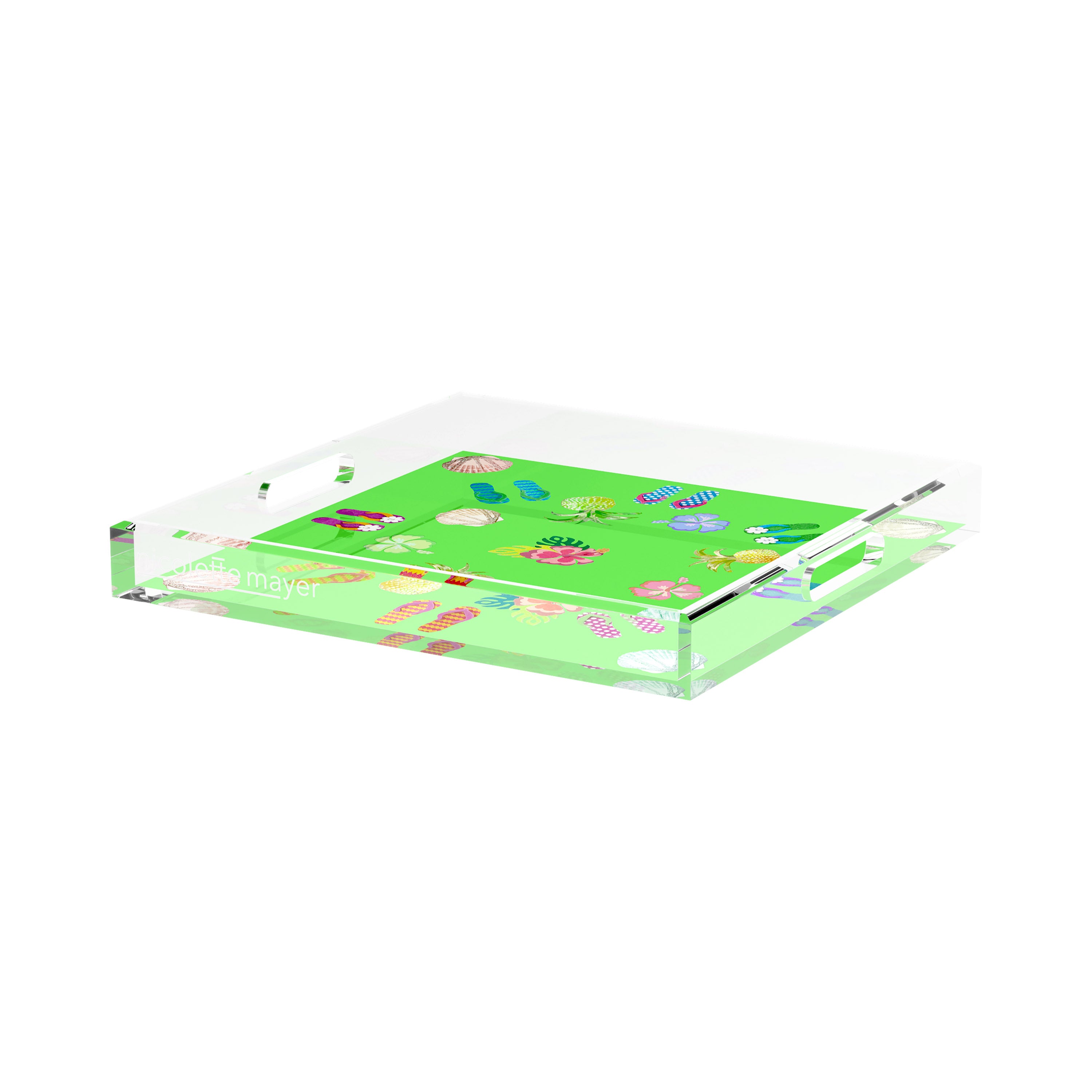 Winter in Florida Bright Green 15X15 Acrylic Tray - nicolettemayer.com
