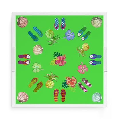 Winter in Florida Bright Green 15X15 Acrylic Tray - nicolettemayer.com
