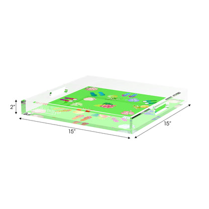 Winter in Florida Bright Green 15X15 Acrylic Tray - nicolettemayer.com
