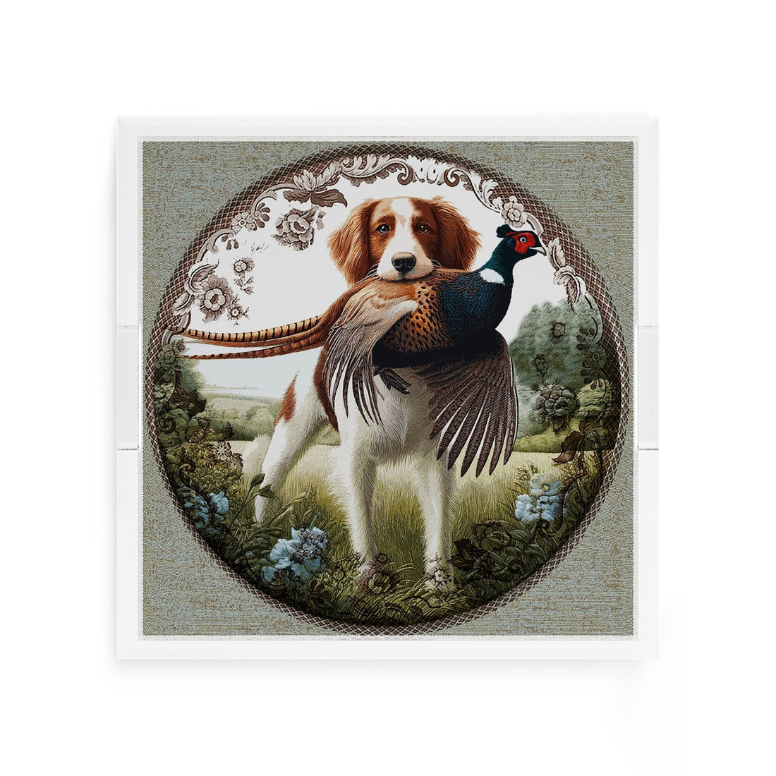 Woodland Hunting Dog 12X12 Acrylic Tray - nicolettemayer.com