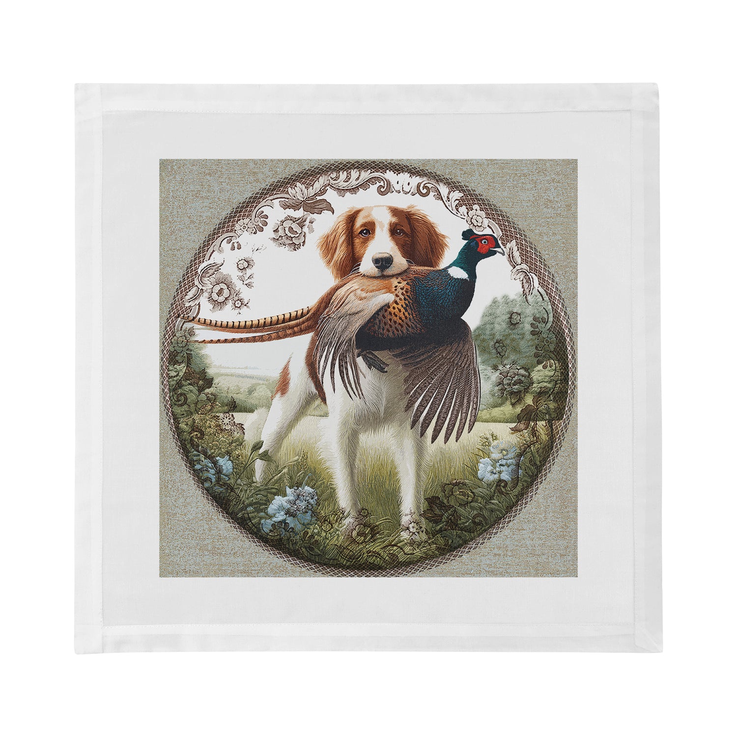 Woodland Hunting Dog Cotton Sateen Dinner Napkins