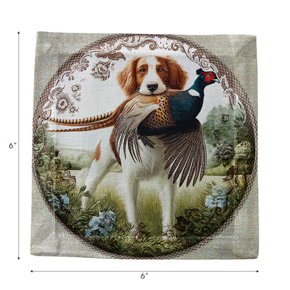 Woodland Hunting Dog Cotton Sateen Cocktail Napkins