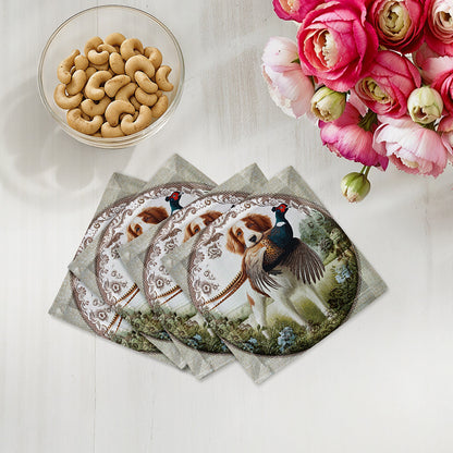 Woodland Hunting Dog Cotton Sateen Cocktail Napkins