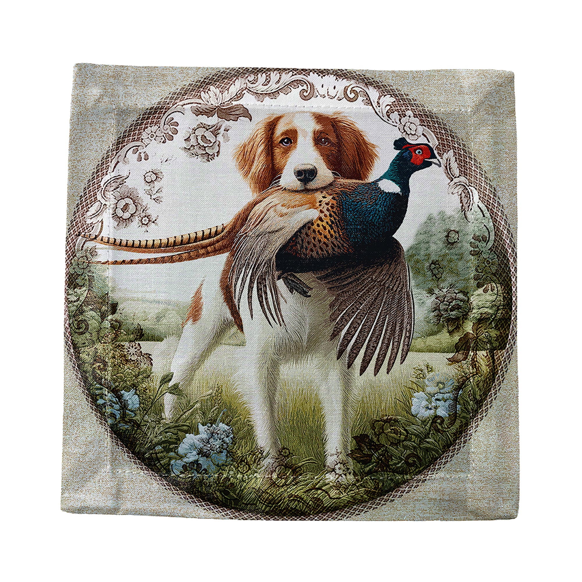 Woodland Hunting Dog Cotton Sateen Cocktail Napkins