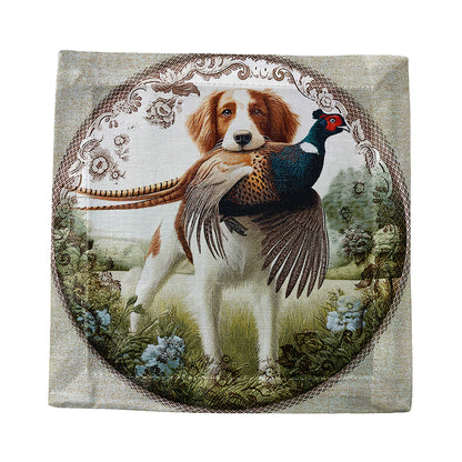 Woodland Hunting Dog Cotton Sateen Cocktail Napkins