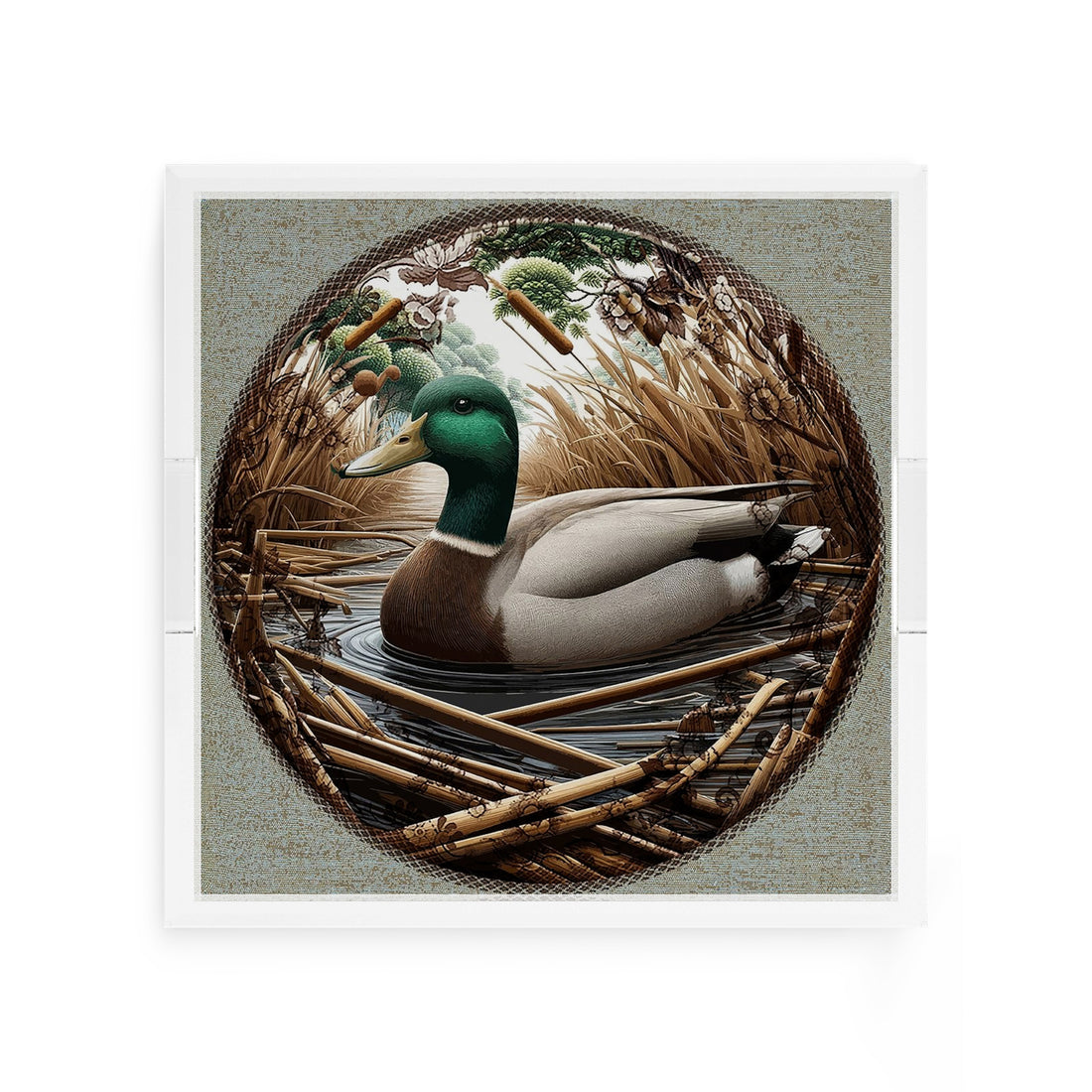 Woodland Mallard Duck 12X12 Acrylic Tray - nicolettemayer.com