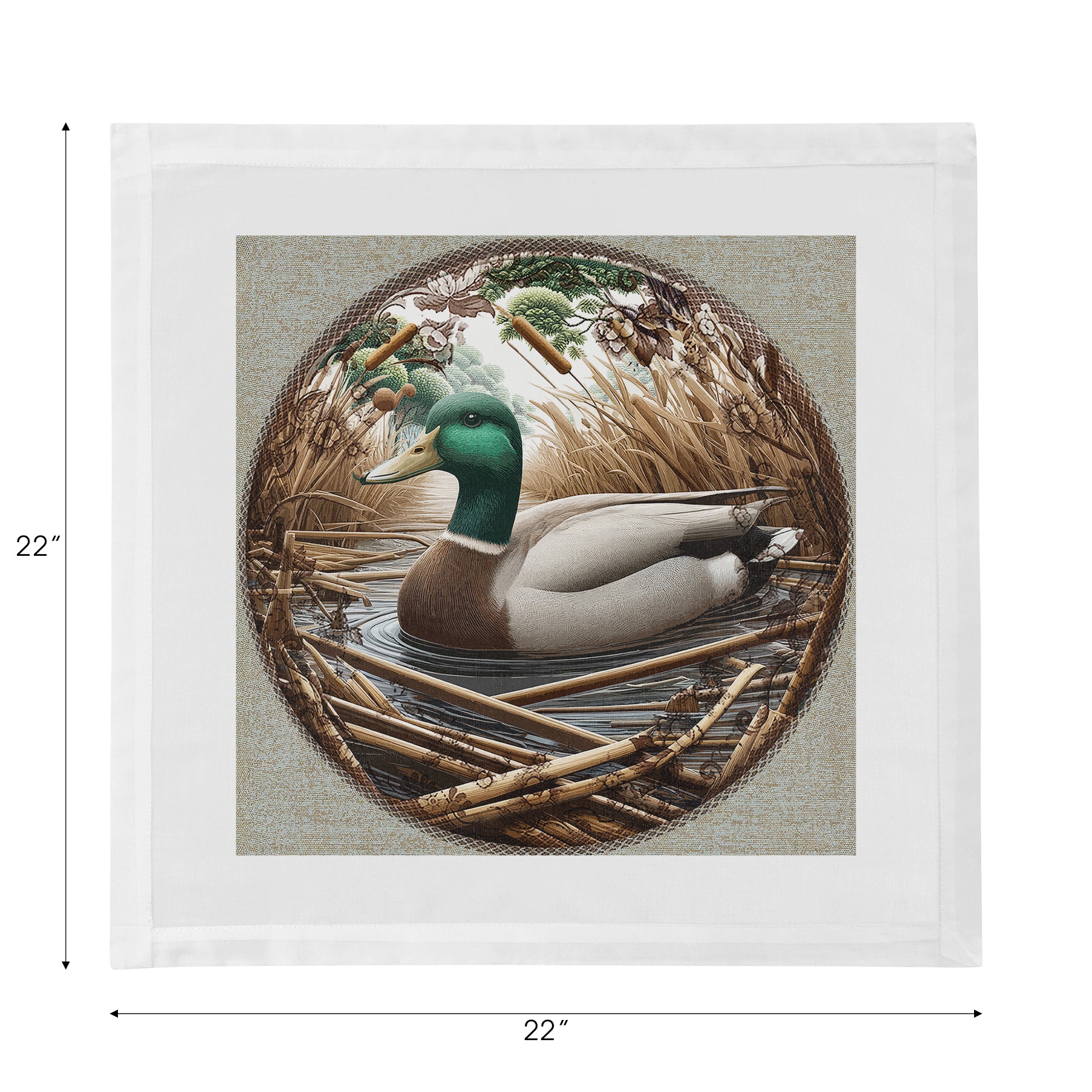 Woodland Mallard Duck Cotton Sateen Dinner Napkins