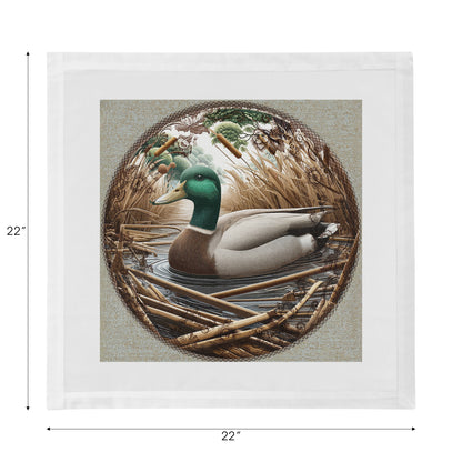 Woodland Mallard Duck Cotton Sateen Dinner Napkins