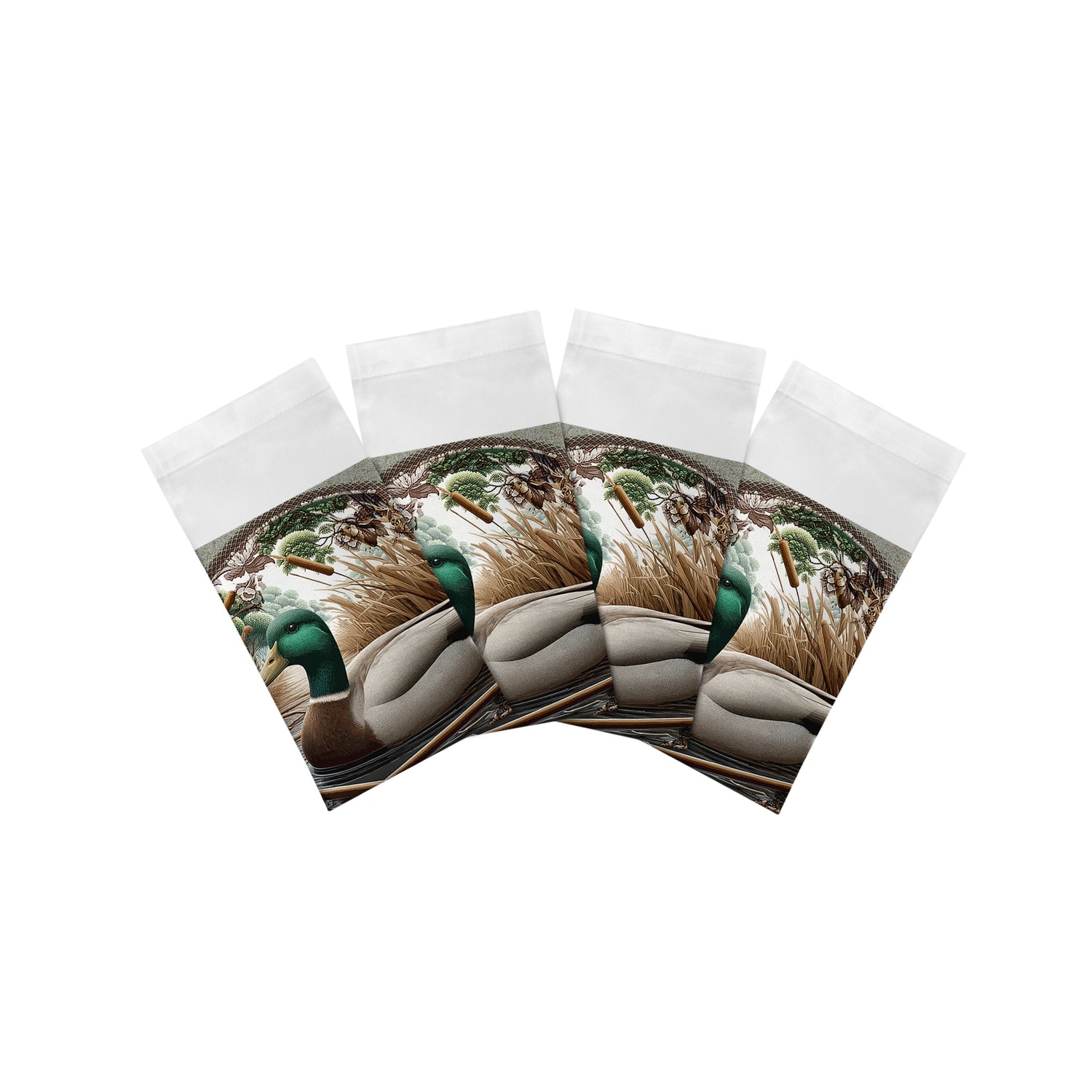 Woodland Mallard Duck Cotton Sateen Dinner Napkins