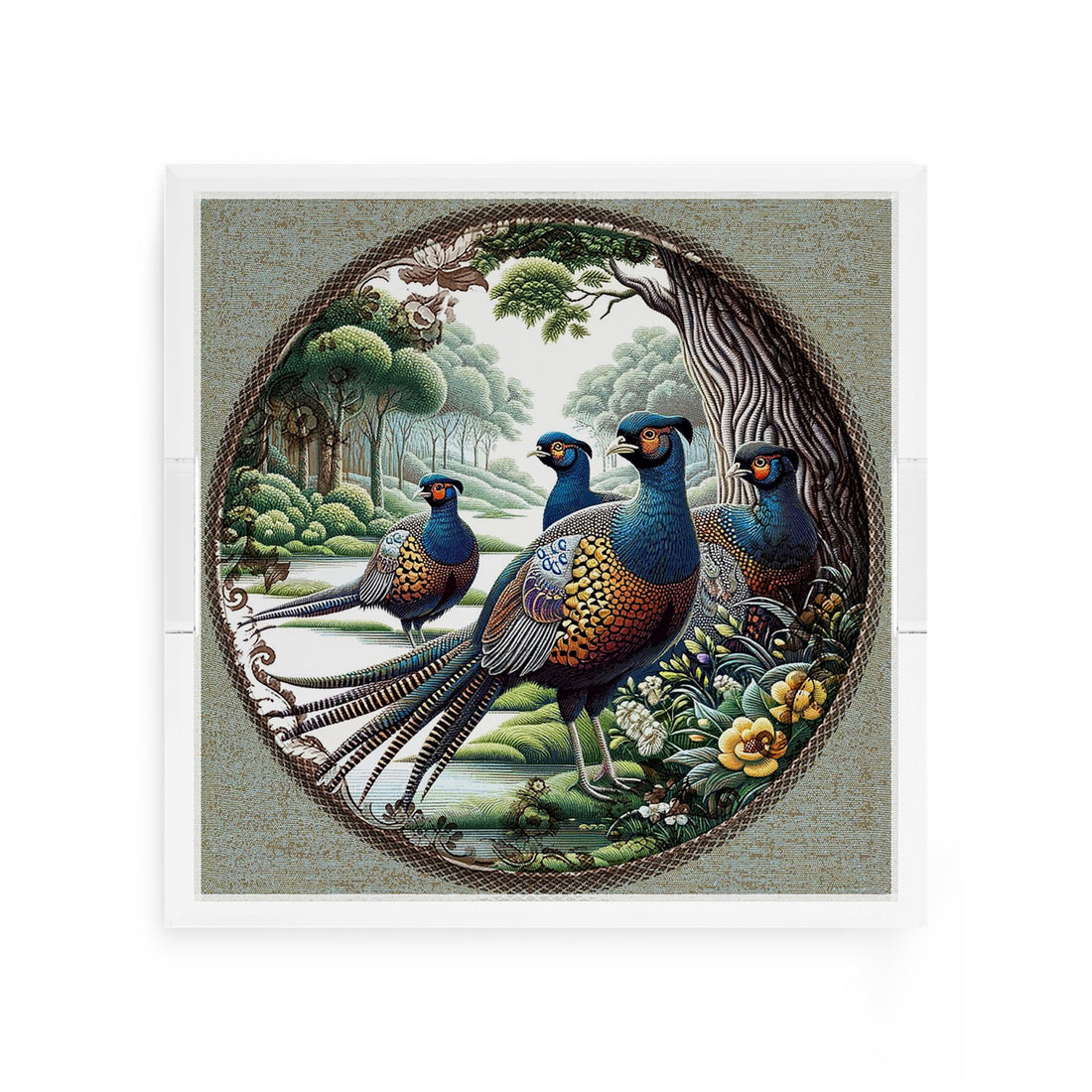 Woodland Pheasant 12X12 Acrylic Tray - nicolettemayer.com