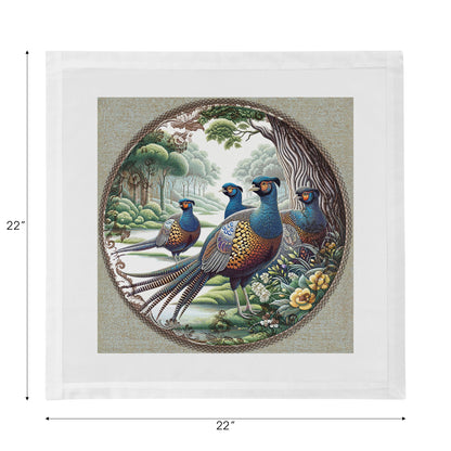Woodland Pheasant Cotton Sateen Dinner Napkins