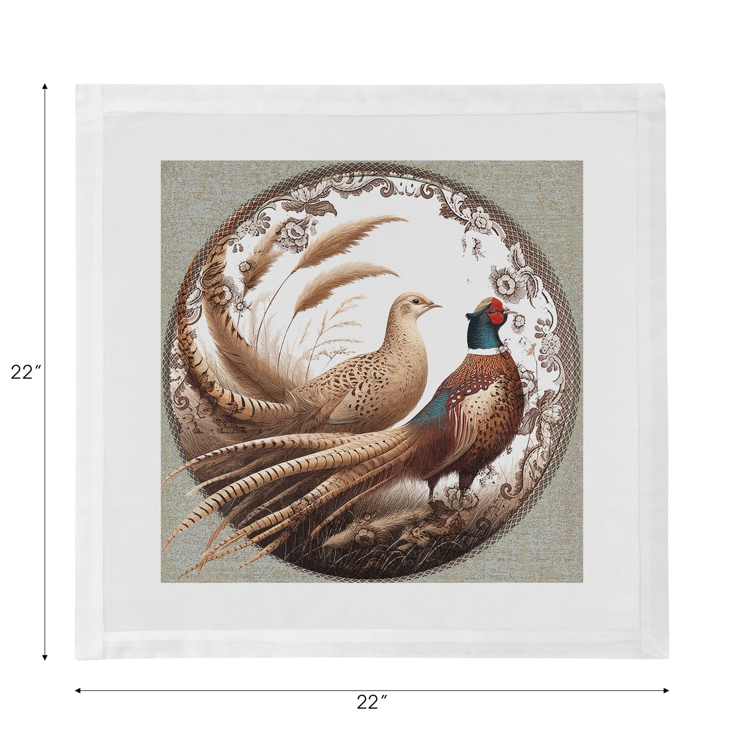 Woodland Pheasant Partners Cotton Sateen Dinner Napkins