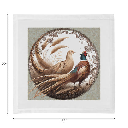 Woodland Pheasant Partners Cotton Sateen Dinner Napkins