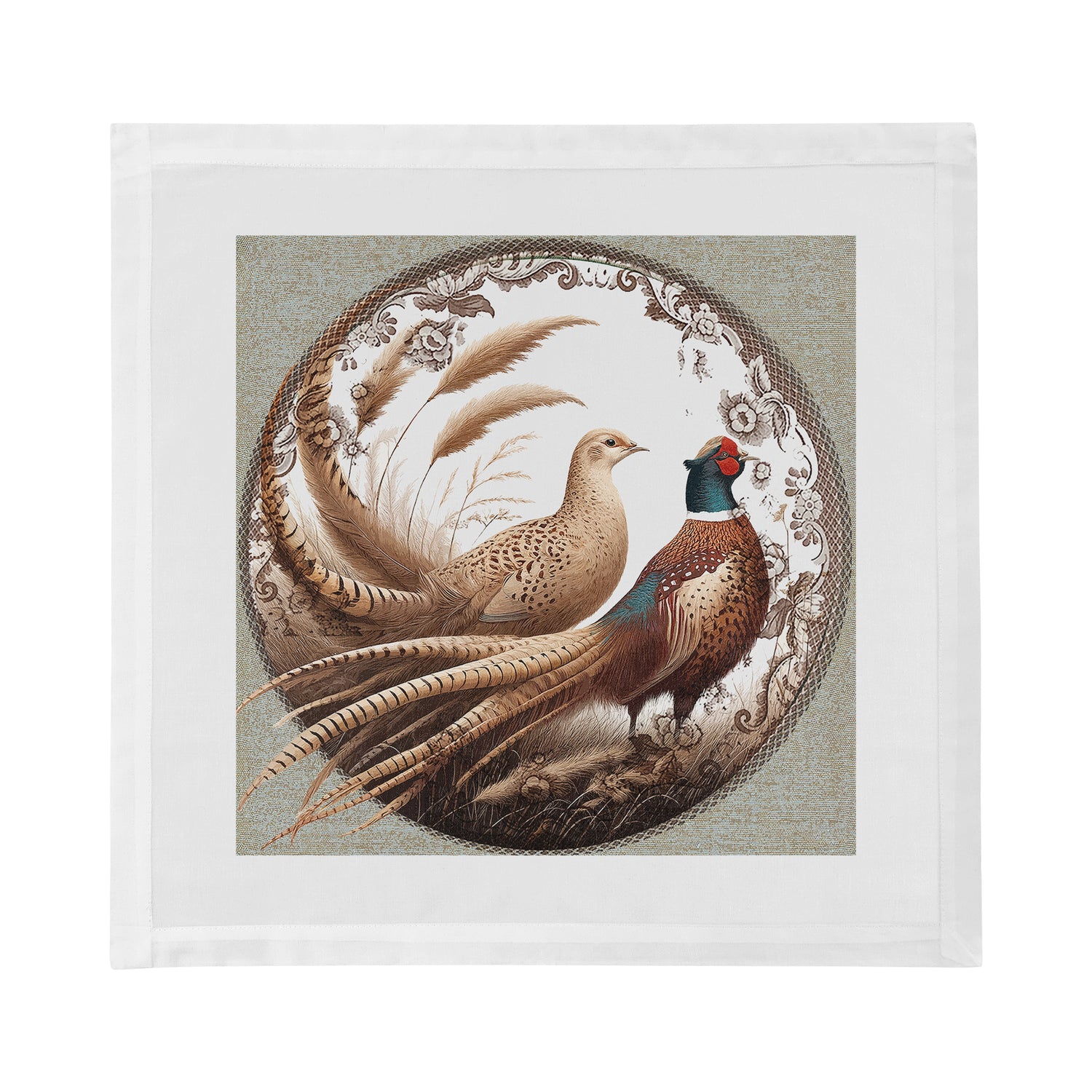Woodland Pheasant Partners Cotton Sateen Dinner Napkins