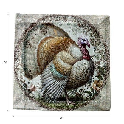 Woodland Turkey Cotton Sateen Cocktail Napkins