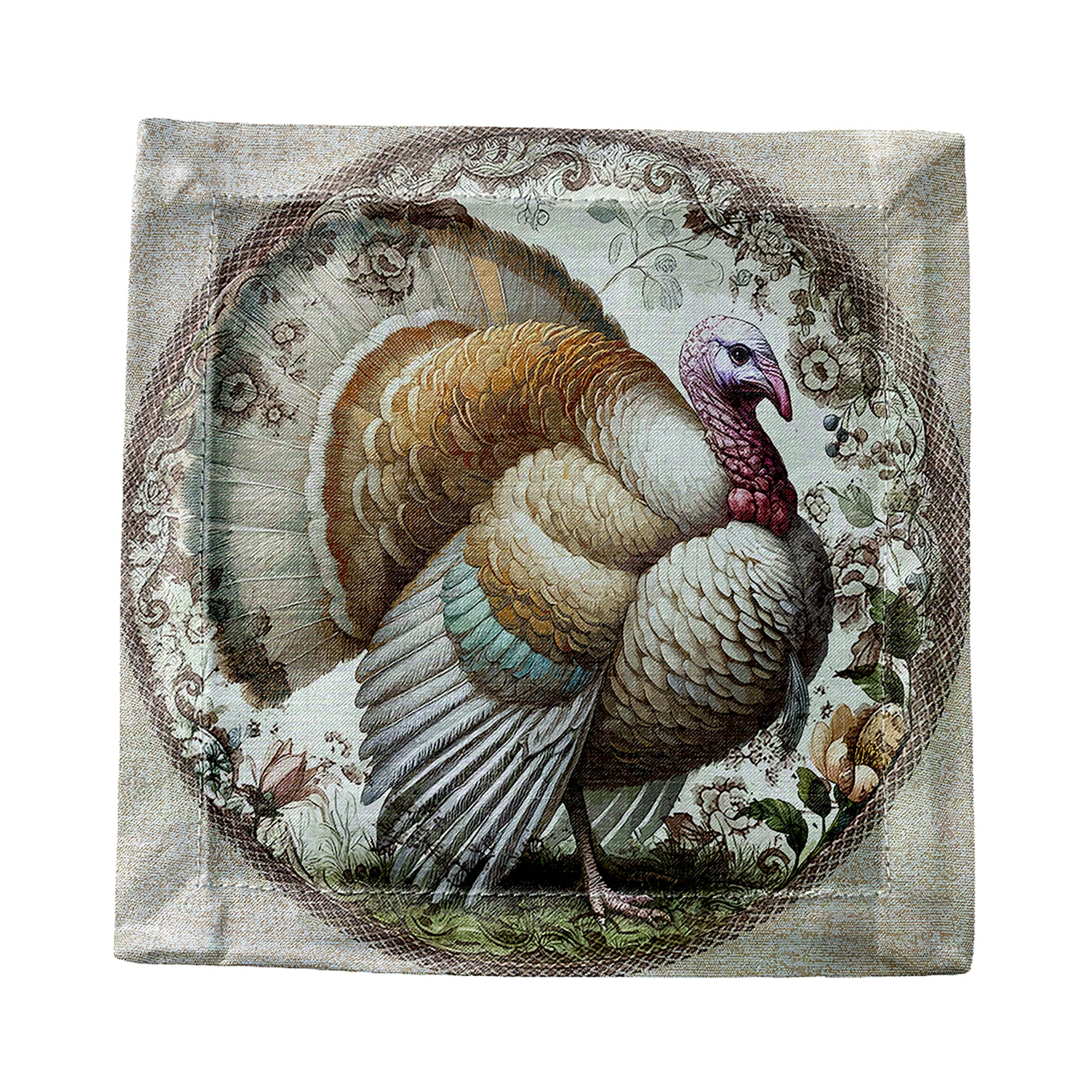 Woodland Turkey Cotton Sateen Cocktail Napkins
