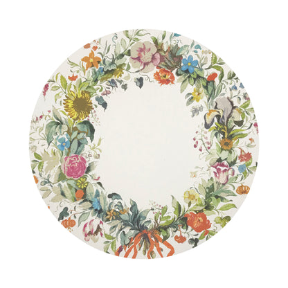 WREATH FLOWERS GOLD 16&quot; ROUND PEBBLE PLACEMAT, SET OF 4 - nicolettemayer.com
