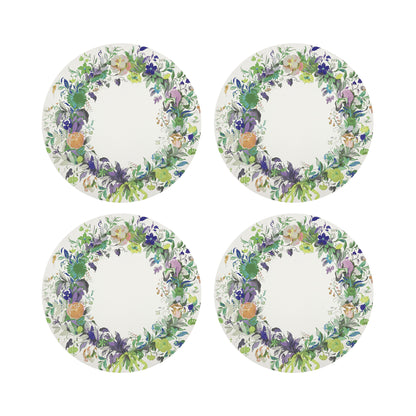 WREATH FLOWERS GREEN 16&quot; Round Pebble Placemats, Set of 4 - nicolettemayer.com
