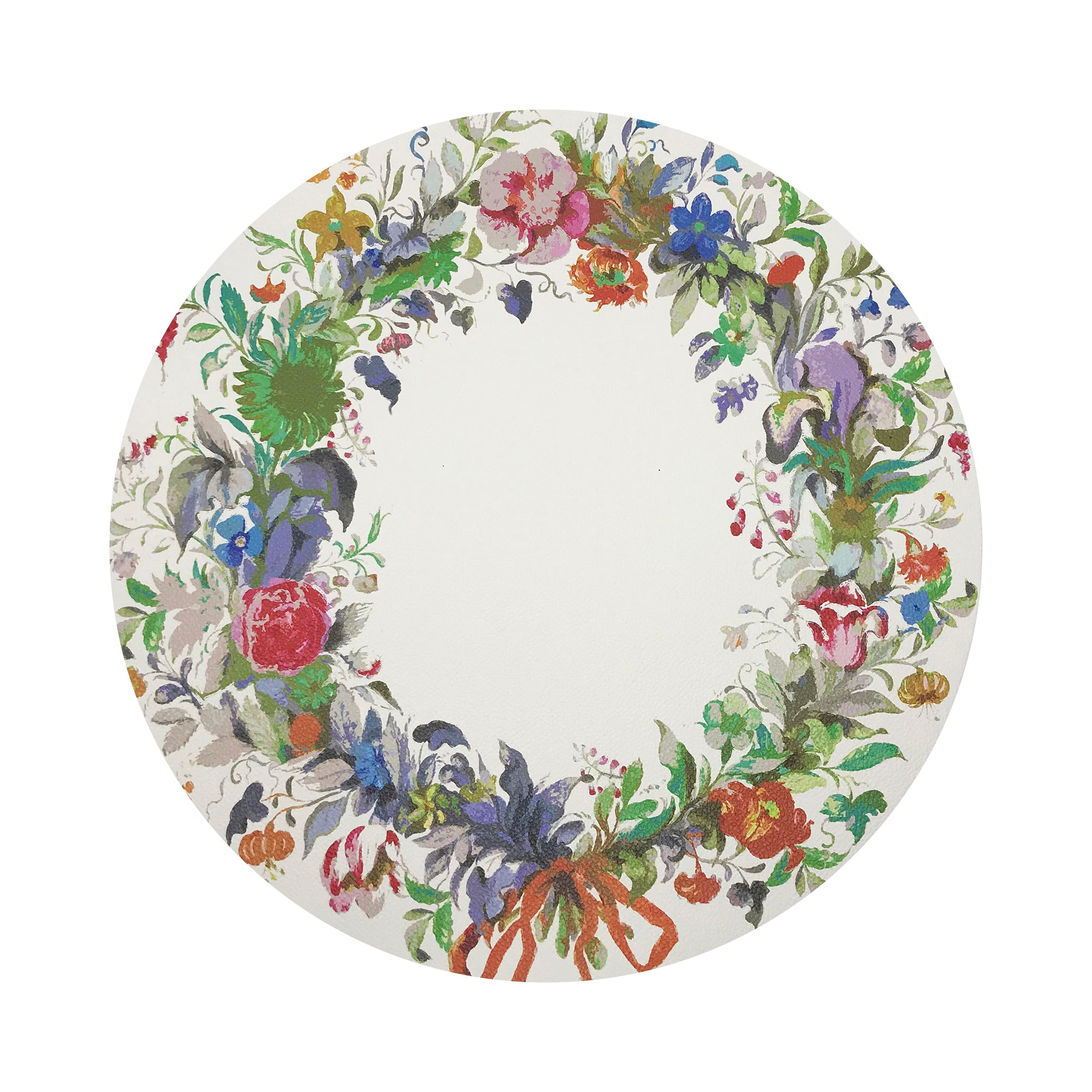 WREATH FLOWERS ORANGE 16&quot; Round Pebble Placemats, Set of 4 - nicolettemayer.com
