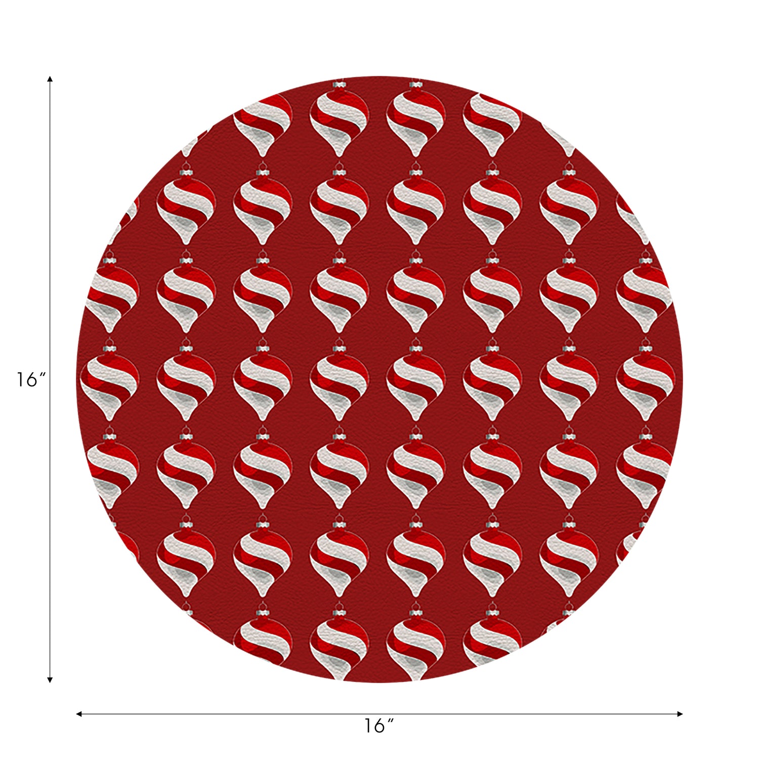 Xmas Ornament Red 16&quot; Round Pebble Placemats, Set of 4 - nicolettemayer.com

