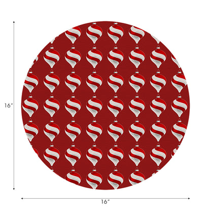 Xmas Ornament Red 16&quot; Round Pebble Placemats, Set of 4 - nicolettemayer.com
